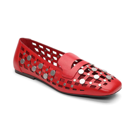 Bali Square Toe Open Weave Studded Loafer