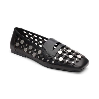Bali Square Toe Open Weave Studded Loafer