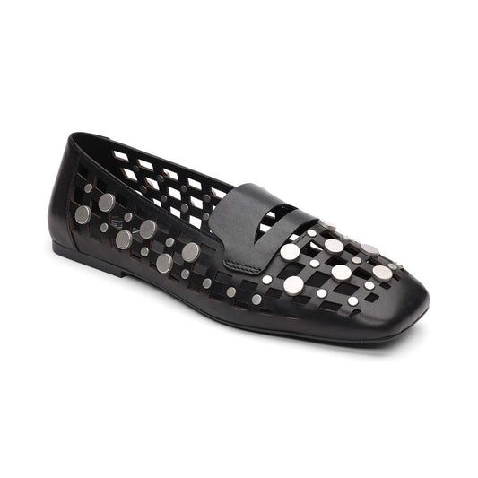 Bali Square Toe Open Weave Studded Loafer
