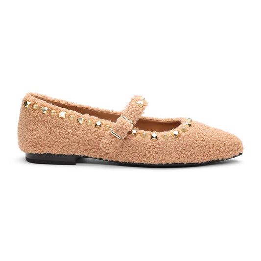 Beatnik Faux Fur Studded Ballet Flat