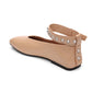 Best Square Toe Ballet with Studded Ankle Strap