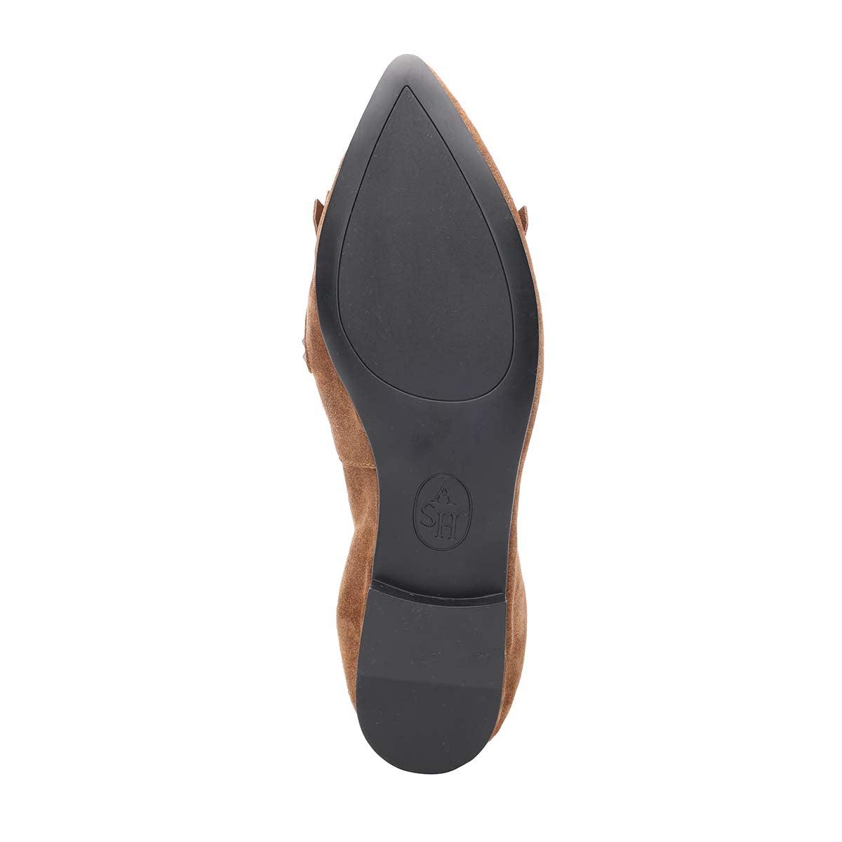 Blitz Brown Suede Ballet Flats - Bottom - ASH