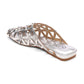Bone Square Toe Studded Open Weave Flat Mule