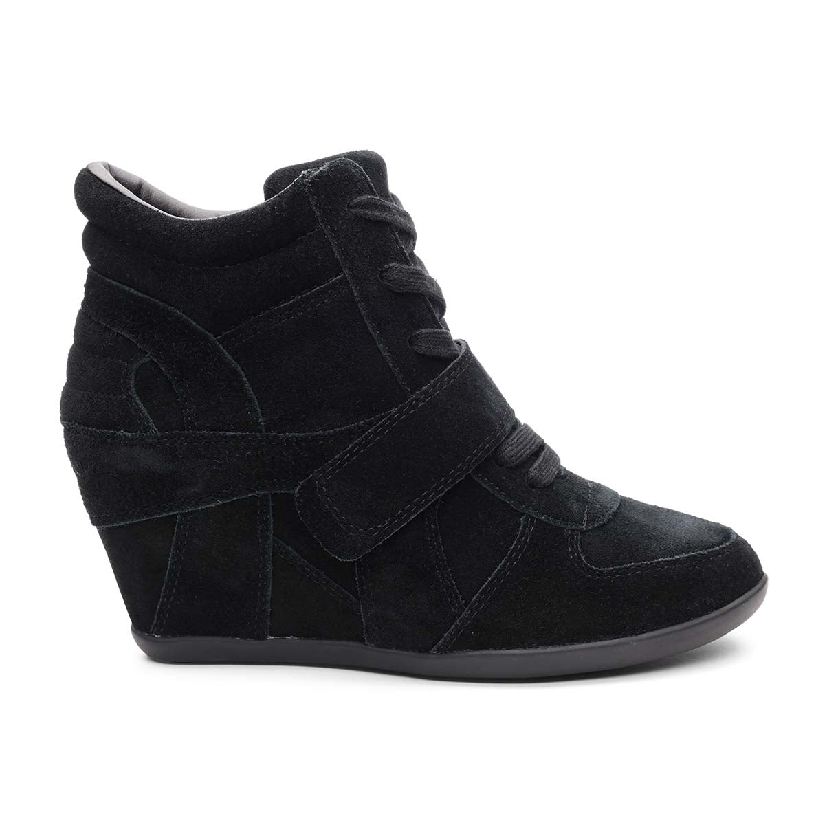 ASH Bowie Wedge Sneakers Black Suede Women's