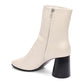 Clone Dress Booties - Tofu Color - Dress Ankle Boots - Zipper View - ASH