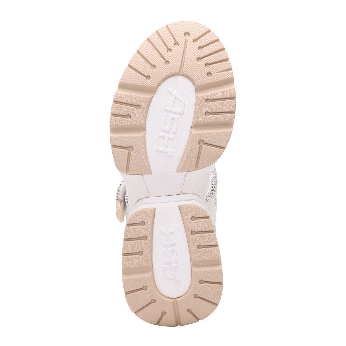 ASH Cosmos Platform Wedge Sandal - White - Bottom View