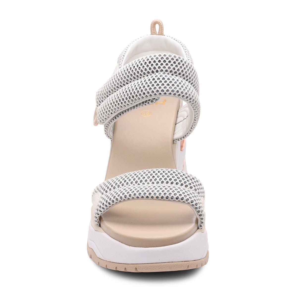 ASH Cosmos Platform Wedge Sandal - White - Front View