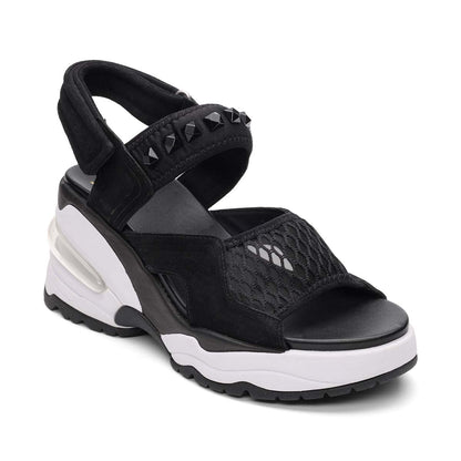 Diva Mesh Studded Sport Low Wedge Sandal