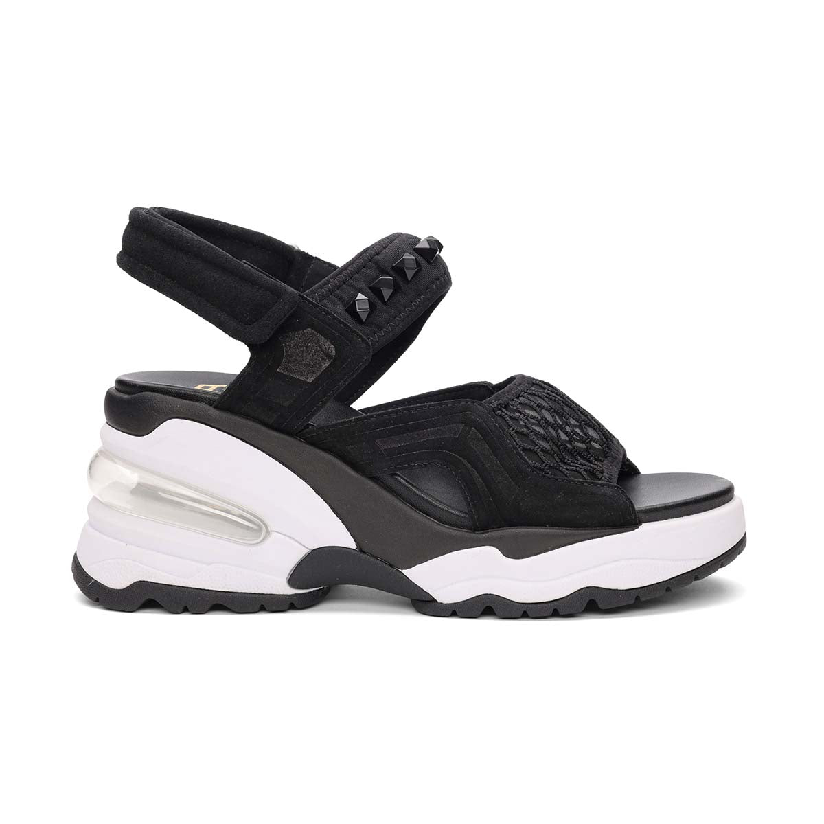 Diva Mesh Studded Sport Low Wedge Sandal