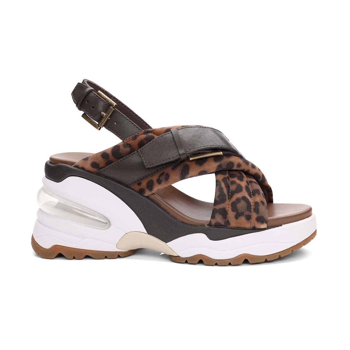 Dixie Bis Animal Print Low Wedge Sandal