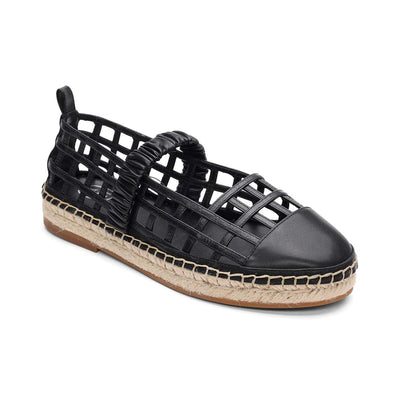 Elly Caged Leather Flatform Espadrille