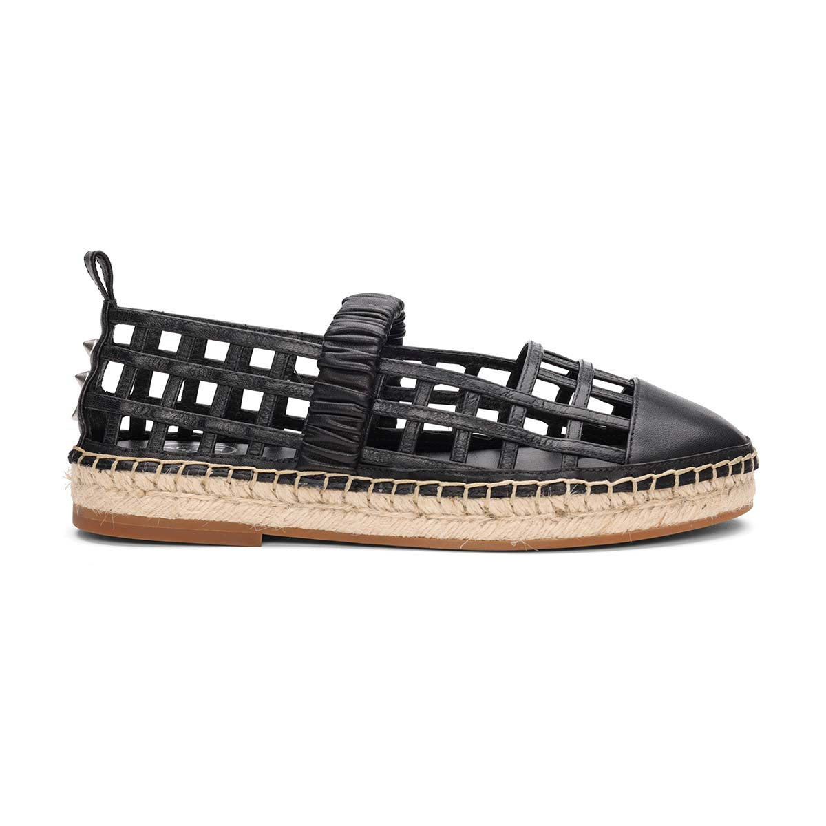 Elly Caged Leather Flatform Espadrille