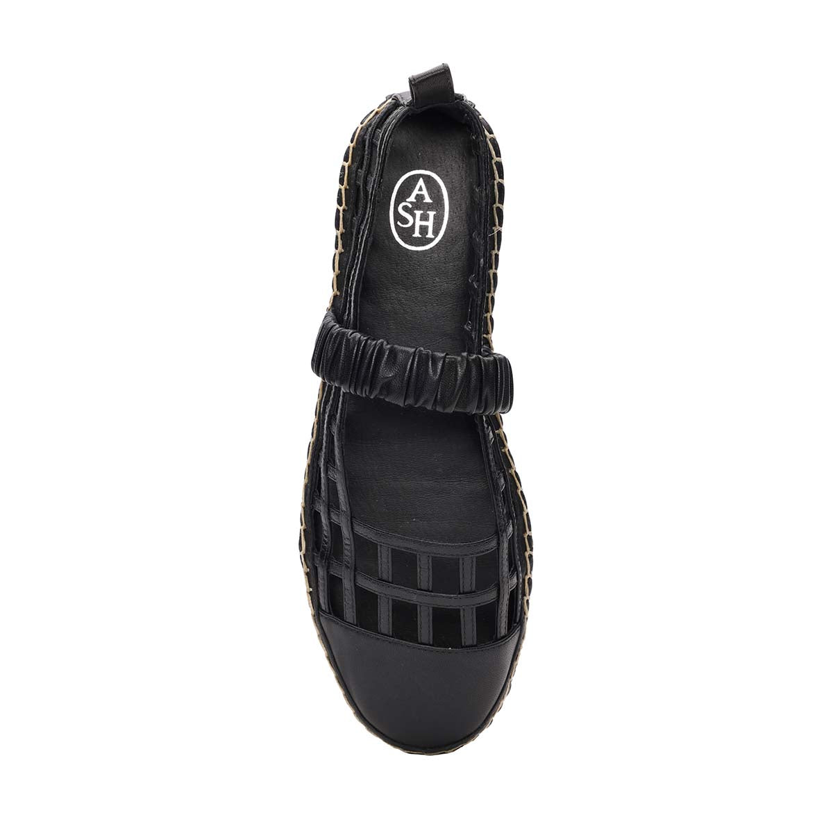 Elly Caged Leather Flatform Espadrille