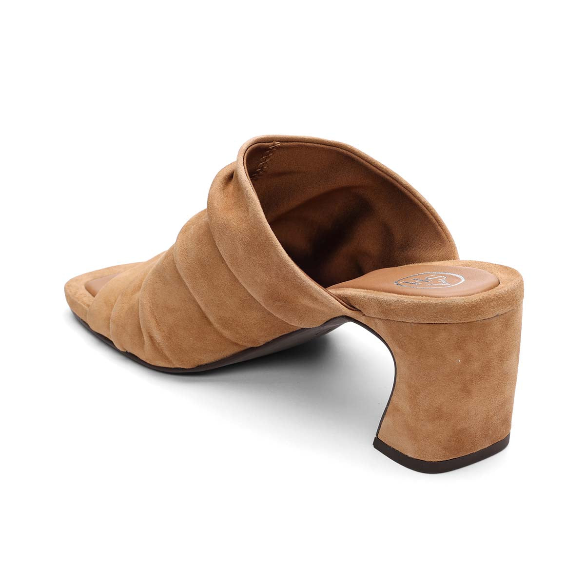 Ash Eva Suede Pleated Block Heel Sandal
