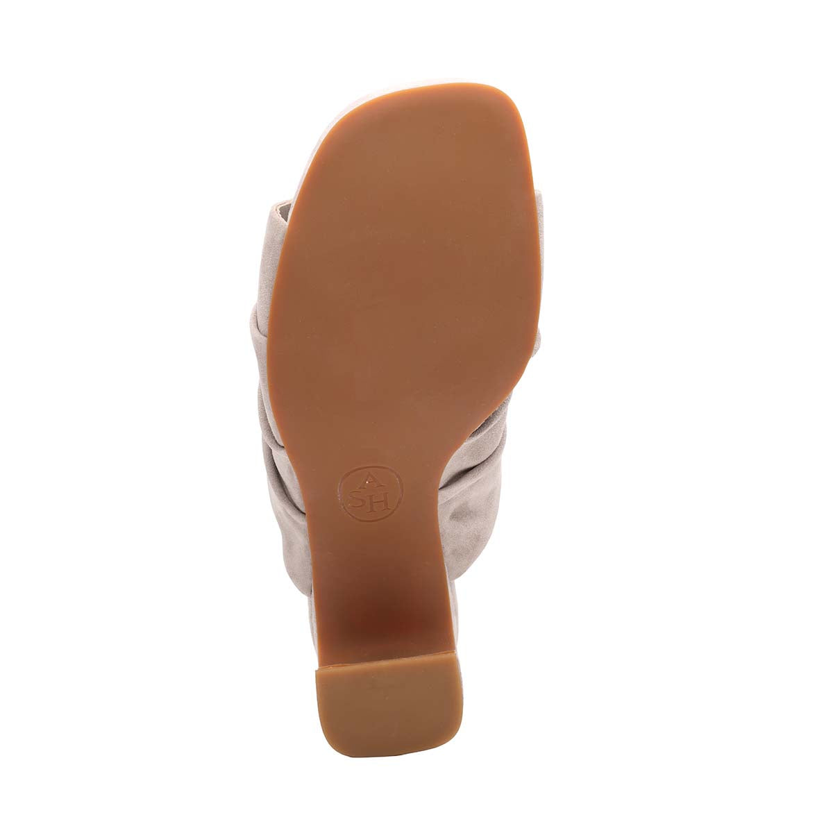 Ash Eva Suede Pleated Block Heel Sandal