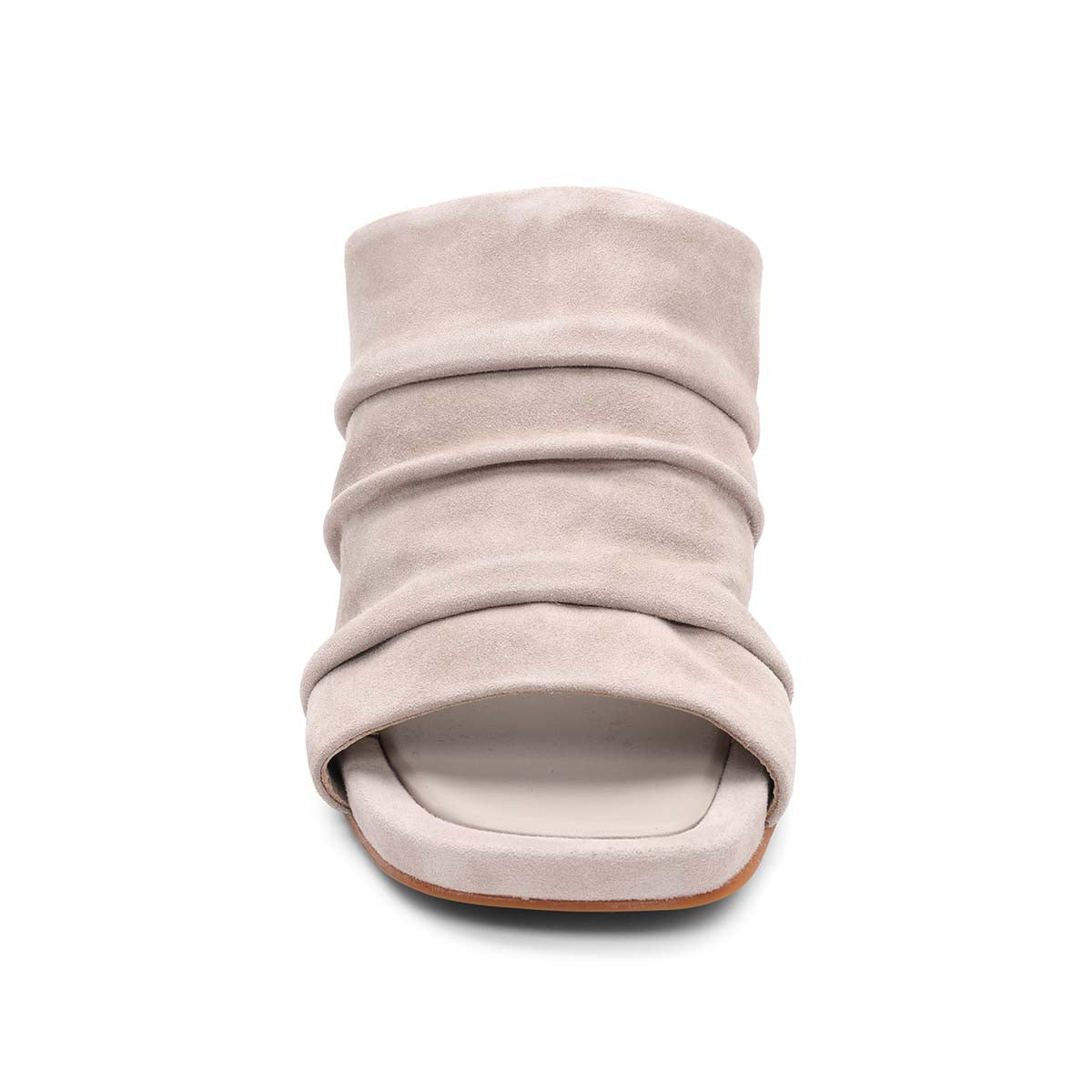 Ash Eva Suede Pleated Block Heel Sandal