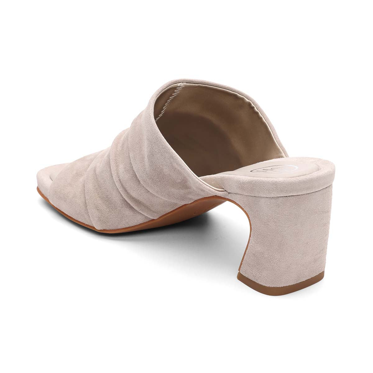 Ash Eva Suede Pleated Block Heel Sandal