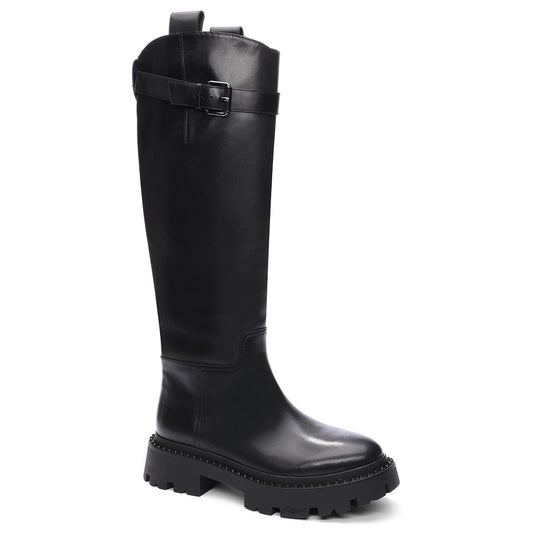 Galaxy Tall Shaft Riding Boots - Black Leather - ASH