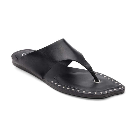 Genius Flat Toe Thong Sandal with Studded Footbed Detail