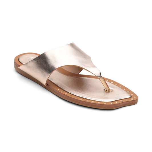 Genius Flat Toe Thong Sandal with Studded Footbed Detail