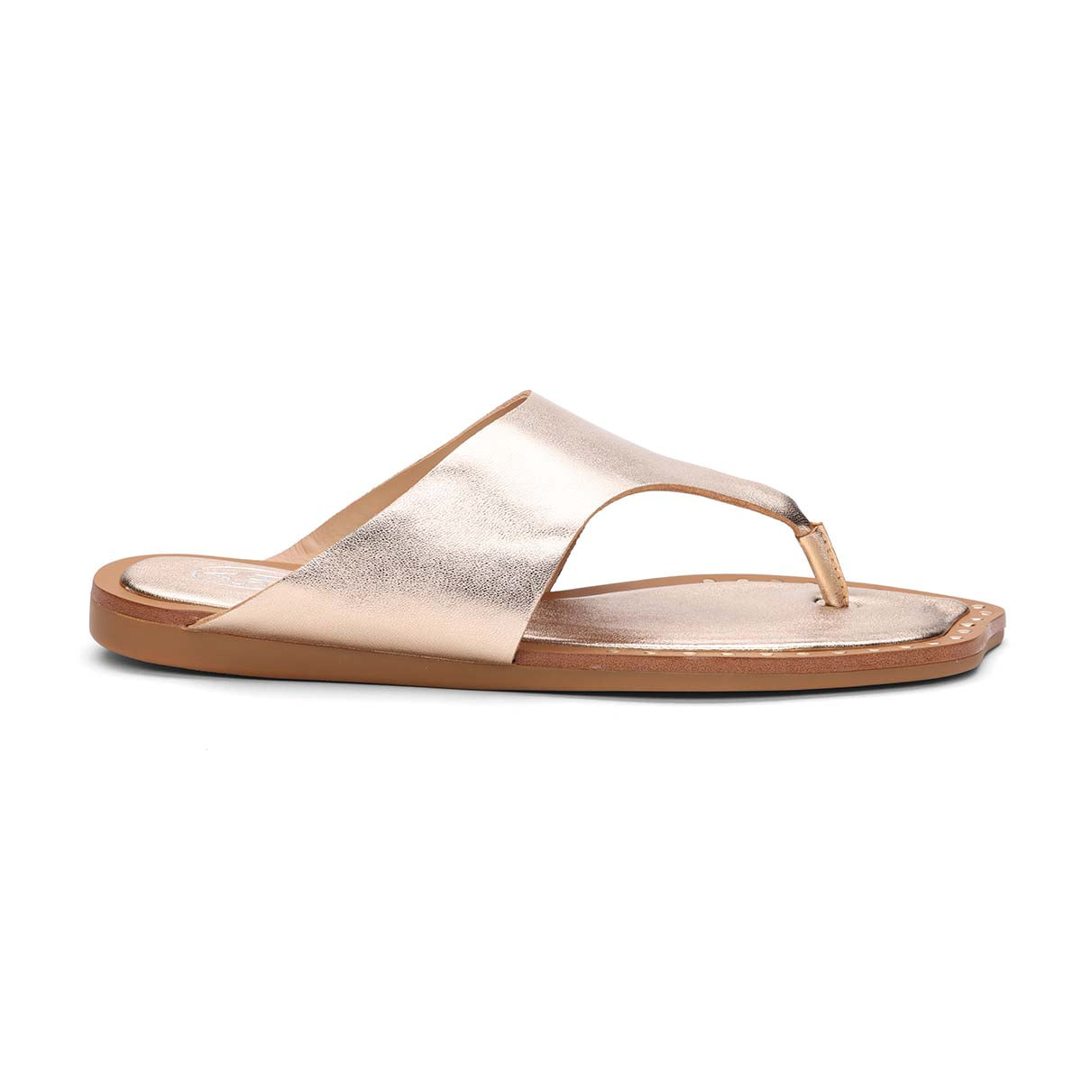 Genius Flat Toe Thong Sandal with Studded Footbed Detail
