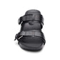Jakarta Double Buckle Leather Kitten Heel Footbed Sandal