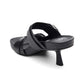 Jakarta Double Buckle Leather Kitten Heel Footbed Sandal