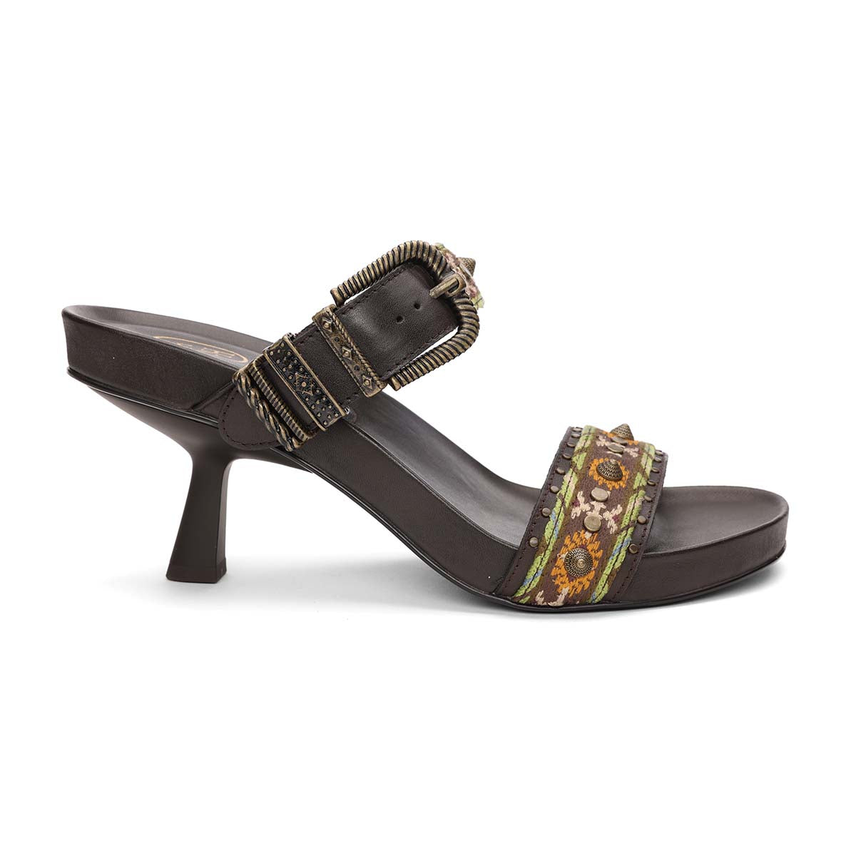 Joey Bis Kitten Heel Footbed Sandal