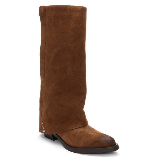 LEWIS Brown Suede Fold Over Boots - ASH