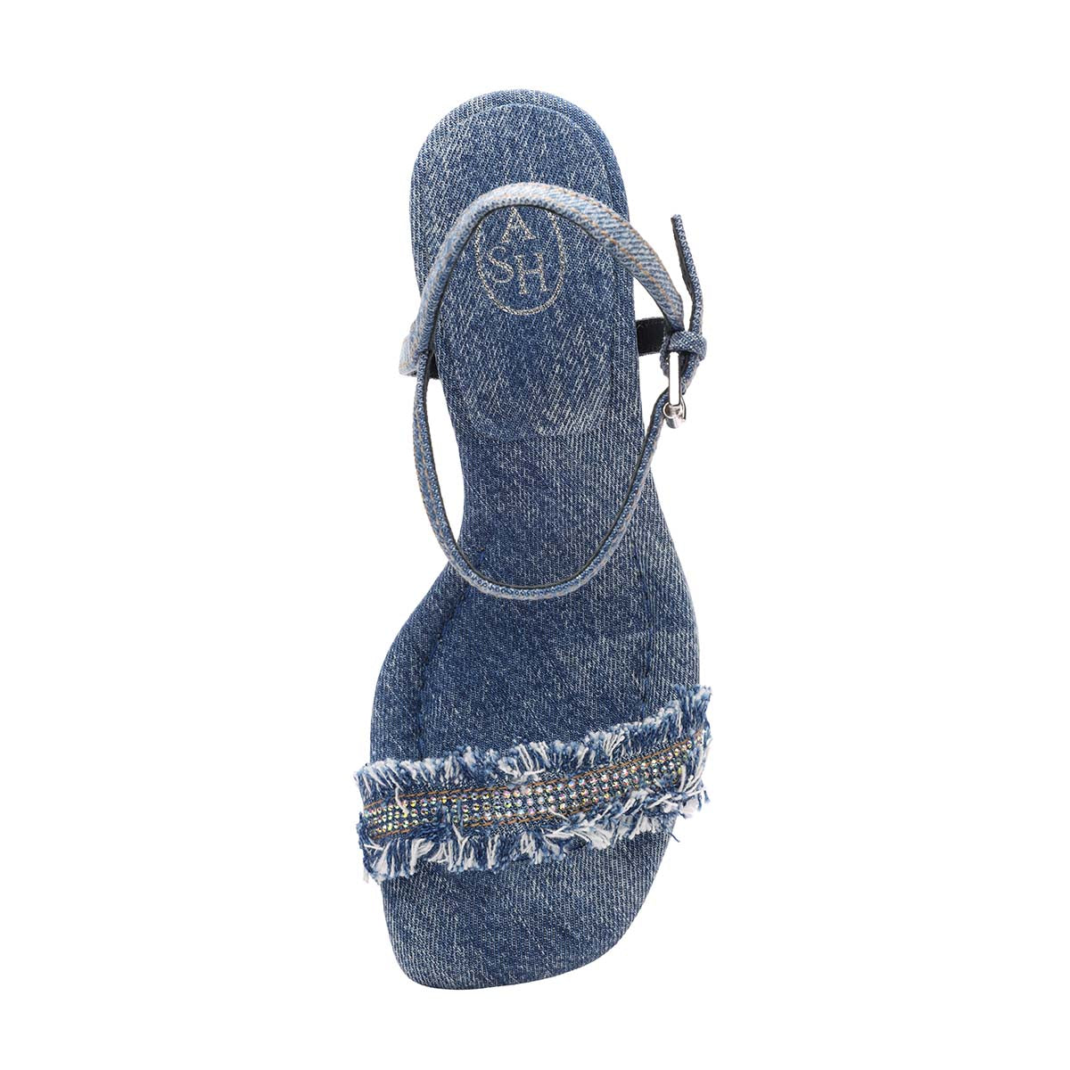 Lover Washed Denim Heels Sandals - ASH - Top View