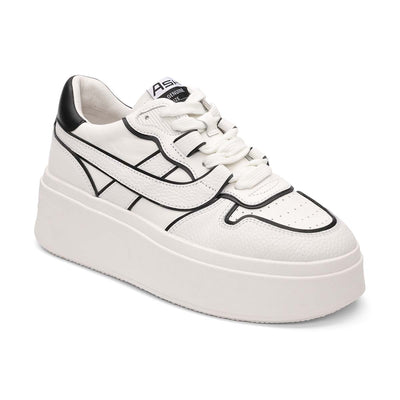 Match Bis Tumbled Leather Platform Sneaker - Ash 