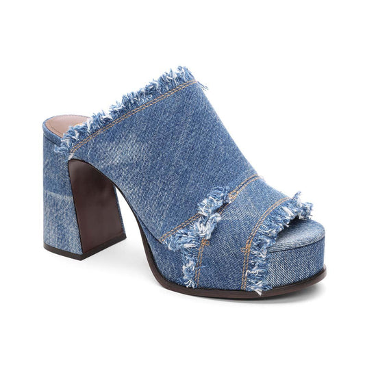 Maui Washed Denim Platform Sandals - ASH