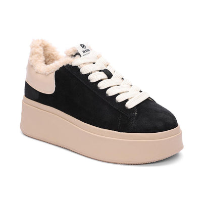 Fur Lined Sneakers - ASH Moby Be Kind Fur Platform Sneaker - Black