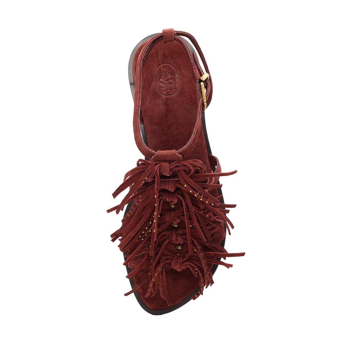 Panic Tstrap Studded Fringe Flat Sandal