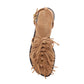 Panic Tstrap Studded Fringe Flat Sandal
