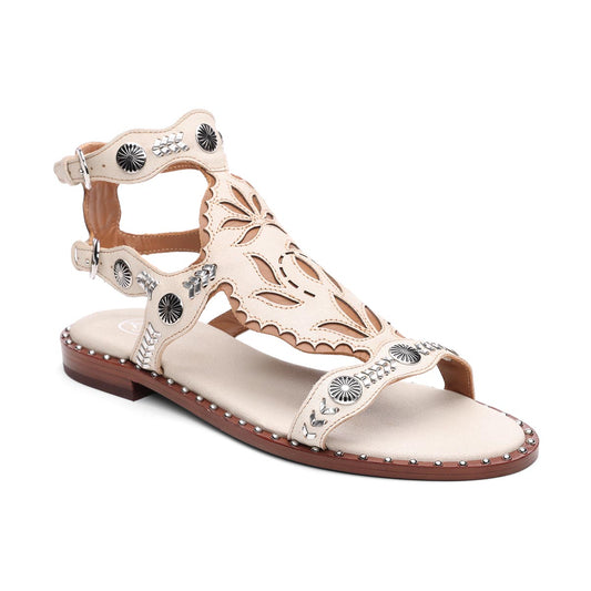Paraiba Embellished Flat Sandals - Beige - ASH