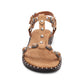 Pebble Suede Studded T-Strap Flat Sandal