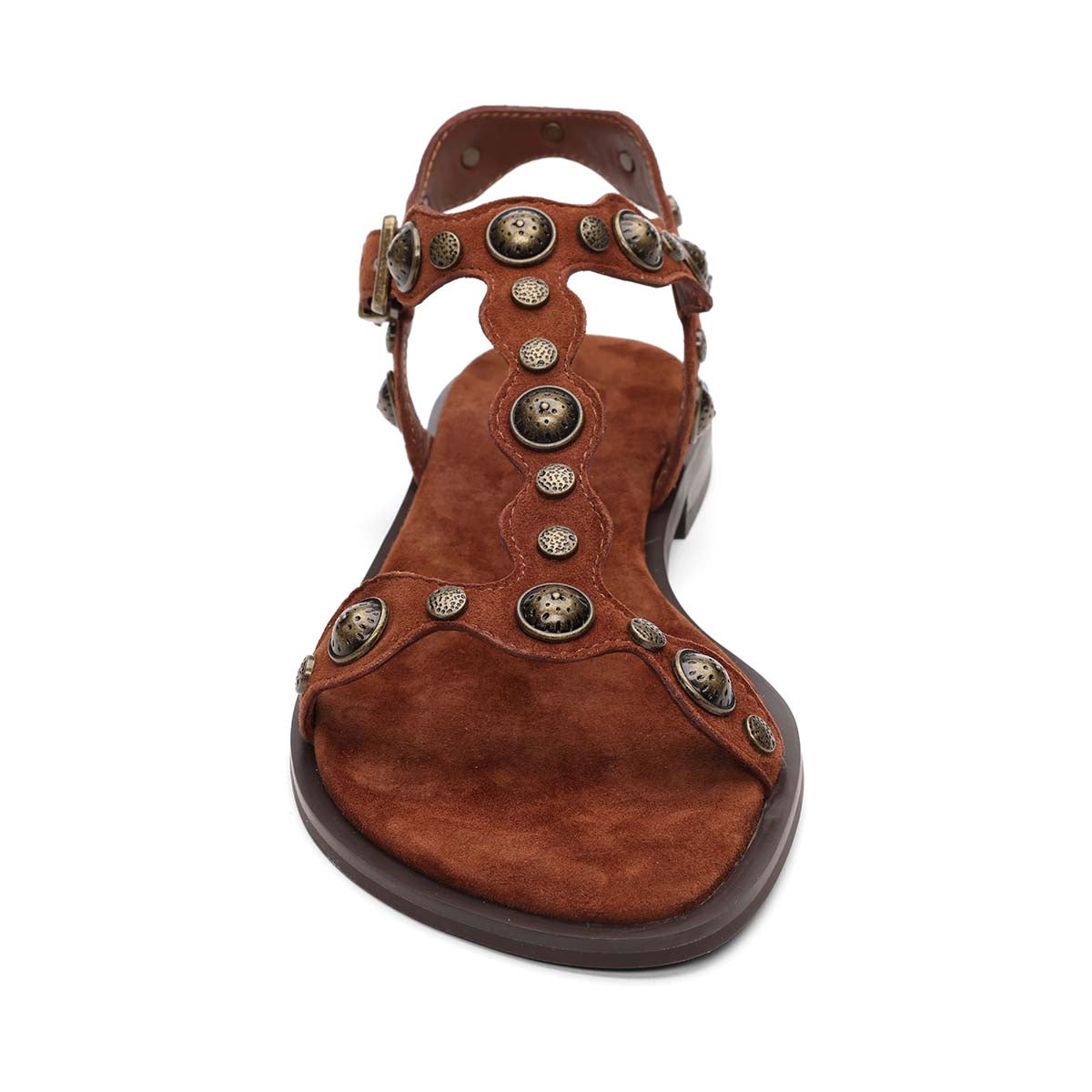 Phanny Suede Studded T-Strap Sandal