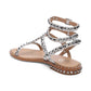 Play Studded Metallic Silver Flat Sandals - Ankle Straps - ASH