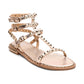 Play 2 Metallic Leather Gladiator Studded Flat Sandal