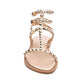 Play 2 Metallic Leather Gladiator Studded Flat Sandal