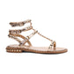 Play 2 Metallic Leather Gladiator Studded Flat Sandal