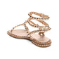 Play 2 Metallic Leather Gladiator Studded Flat Sandal