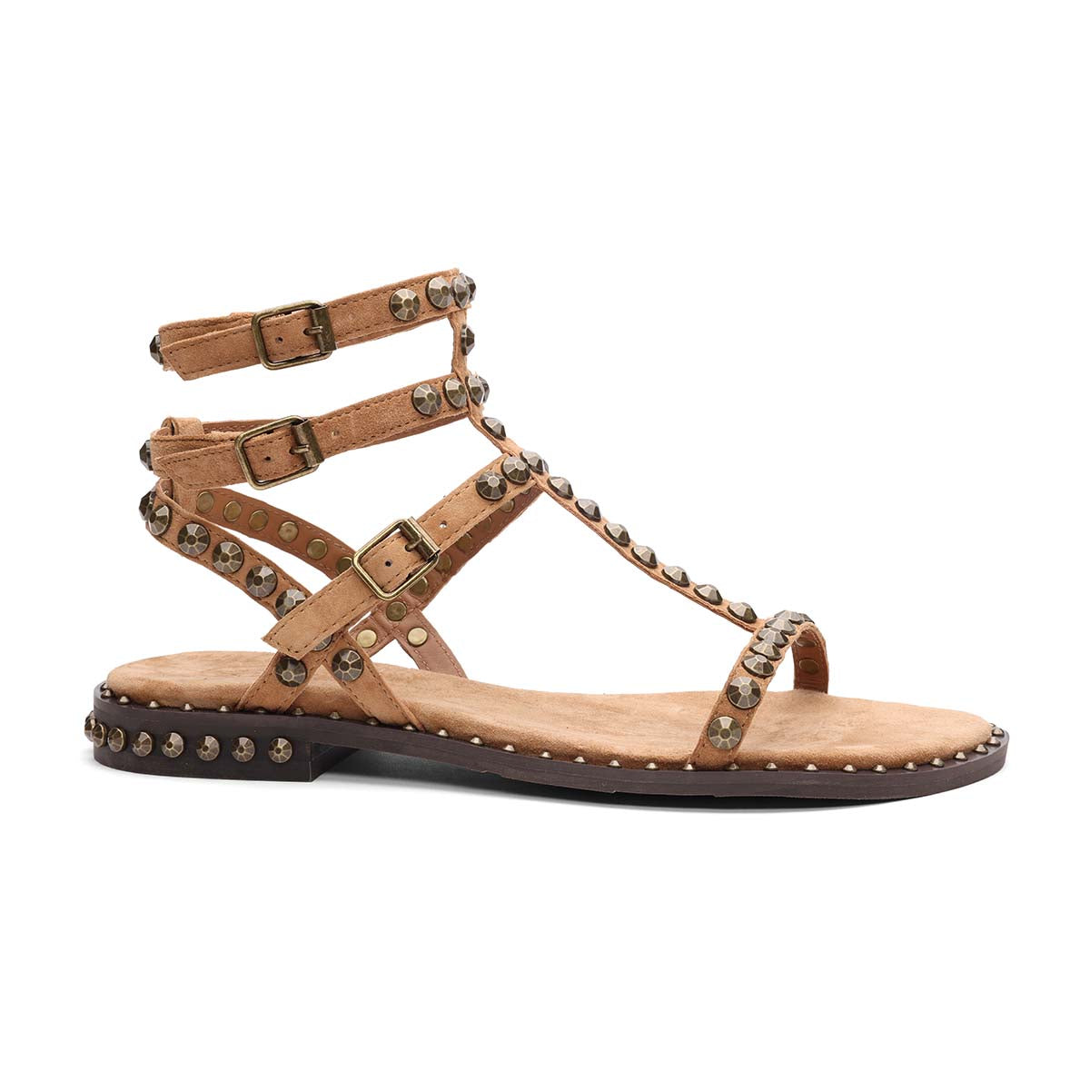 Play 2 Suede Gladiator Studded Flat Sandal