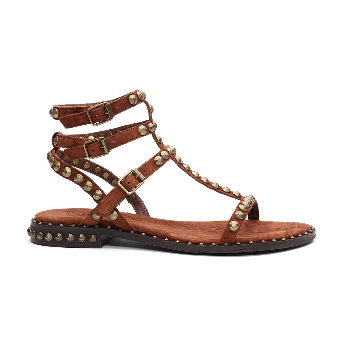 Play 2 Suede Gladiator Studded Flat Sandal