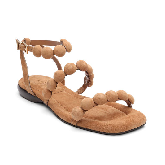 Regy Bis Suede Ball Embellished Flat Sandal