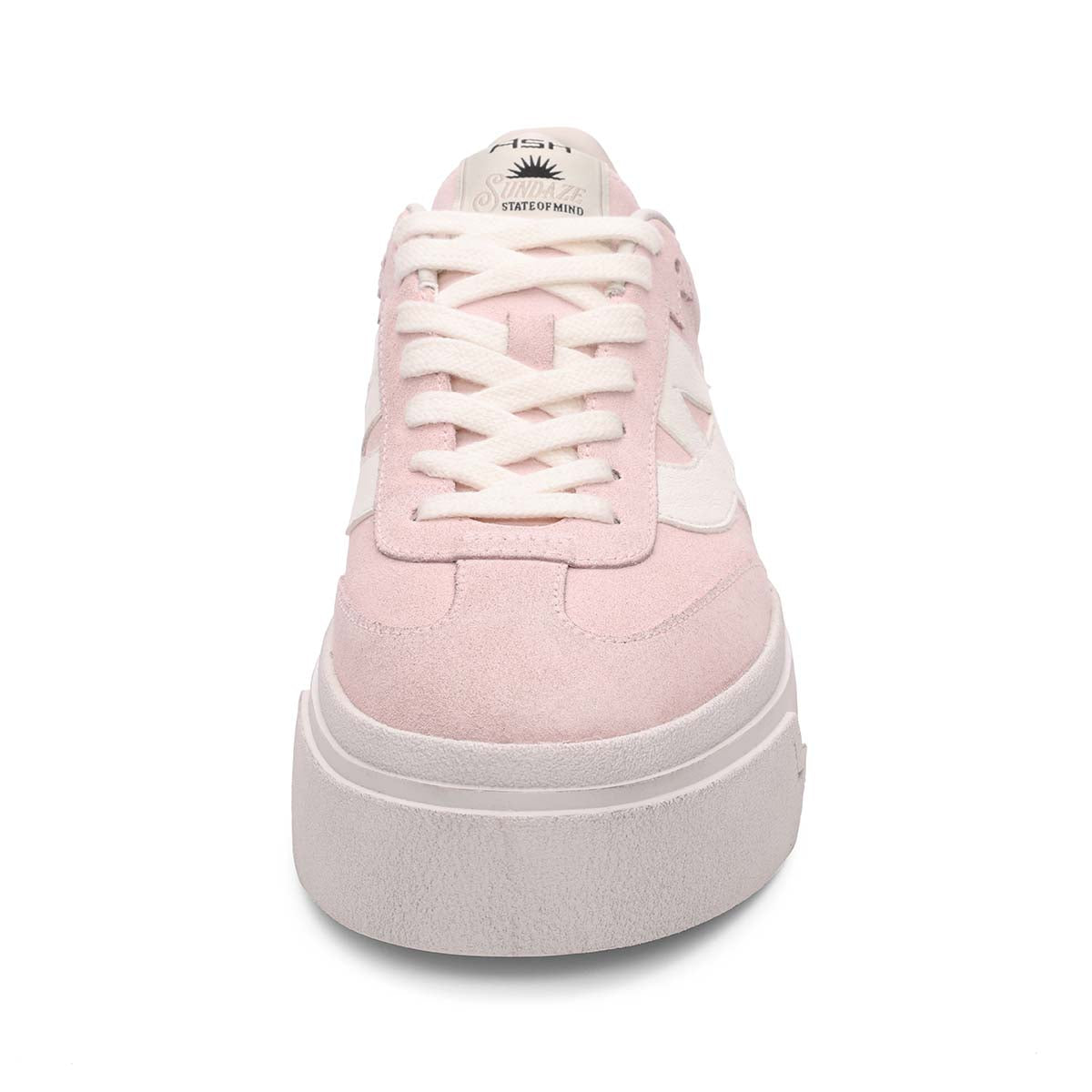 Starmoon Suede Platform Sneakers - Pink/White - Front View - ASH
