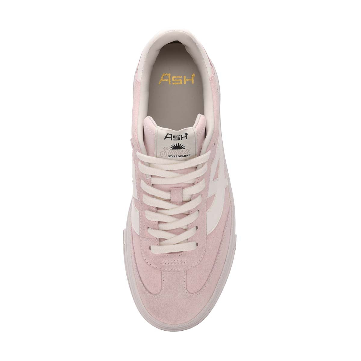 Starmoon Suede Platform Sneakers - Pink/White - Top View - ASH
