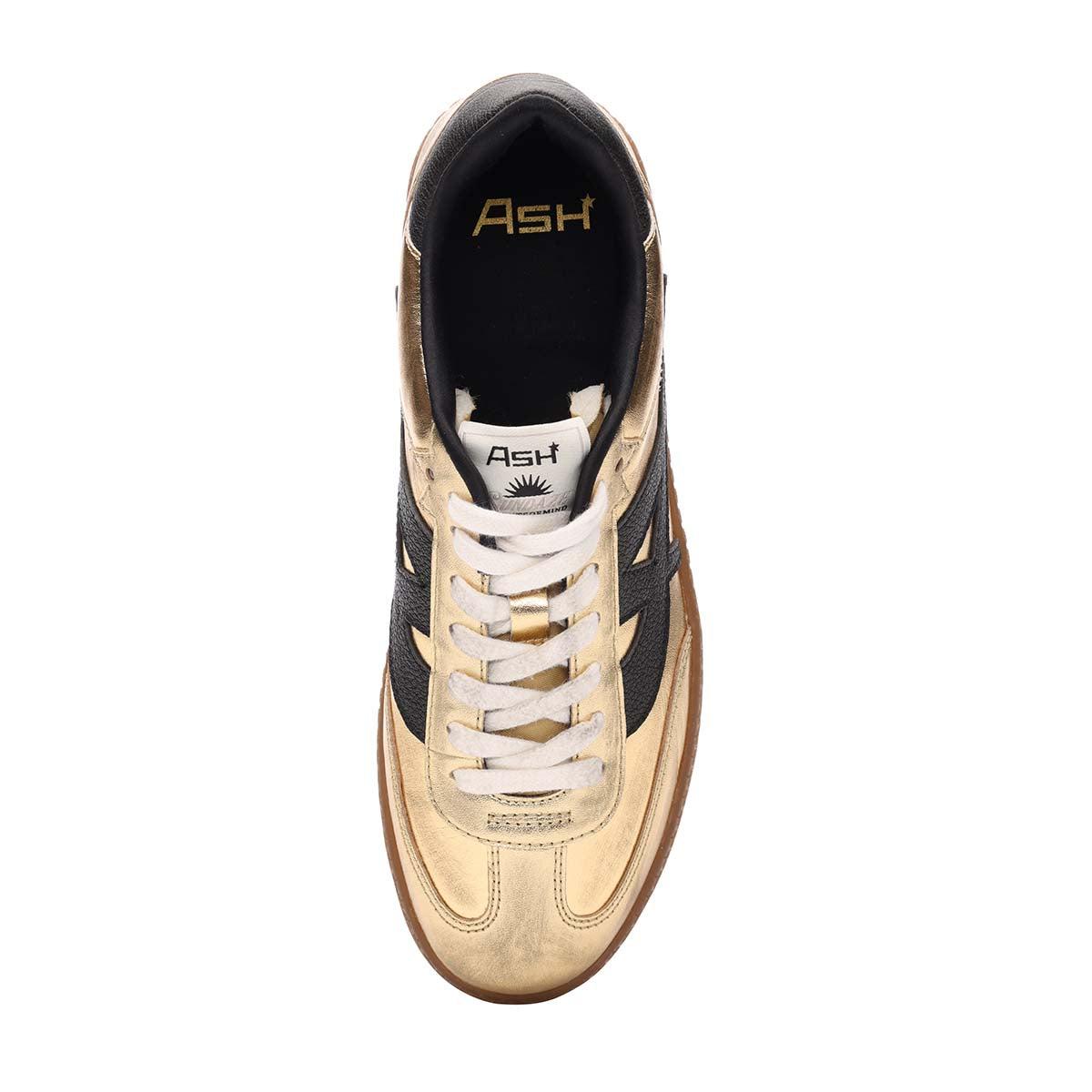 Sunset Vintage Metallic Sneakers - Gold/Black - Top