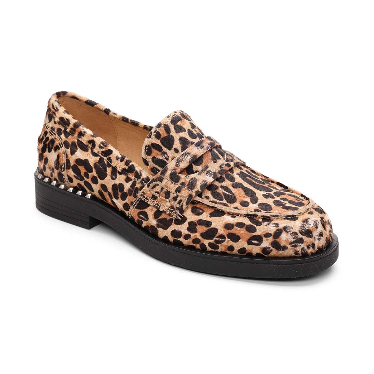 Winona Leopard Loafers - Calf Hair Penny Loafer - ASH